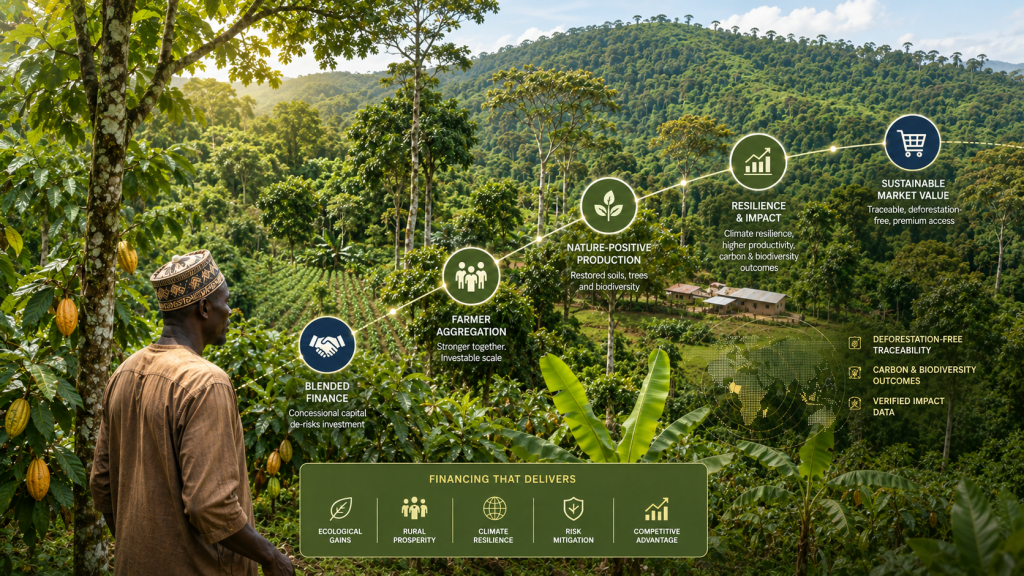 Finance Agriculture in West Africa West Africa's nature-positive agriculture restores soils, forests, and biodiversity while producing food, but financing remains the key barrier. Blended finance, value-chain credit, and carbon markets can direct capital toward restorative land use.